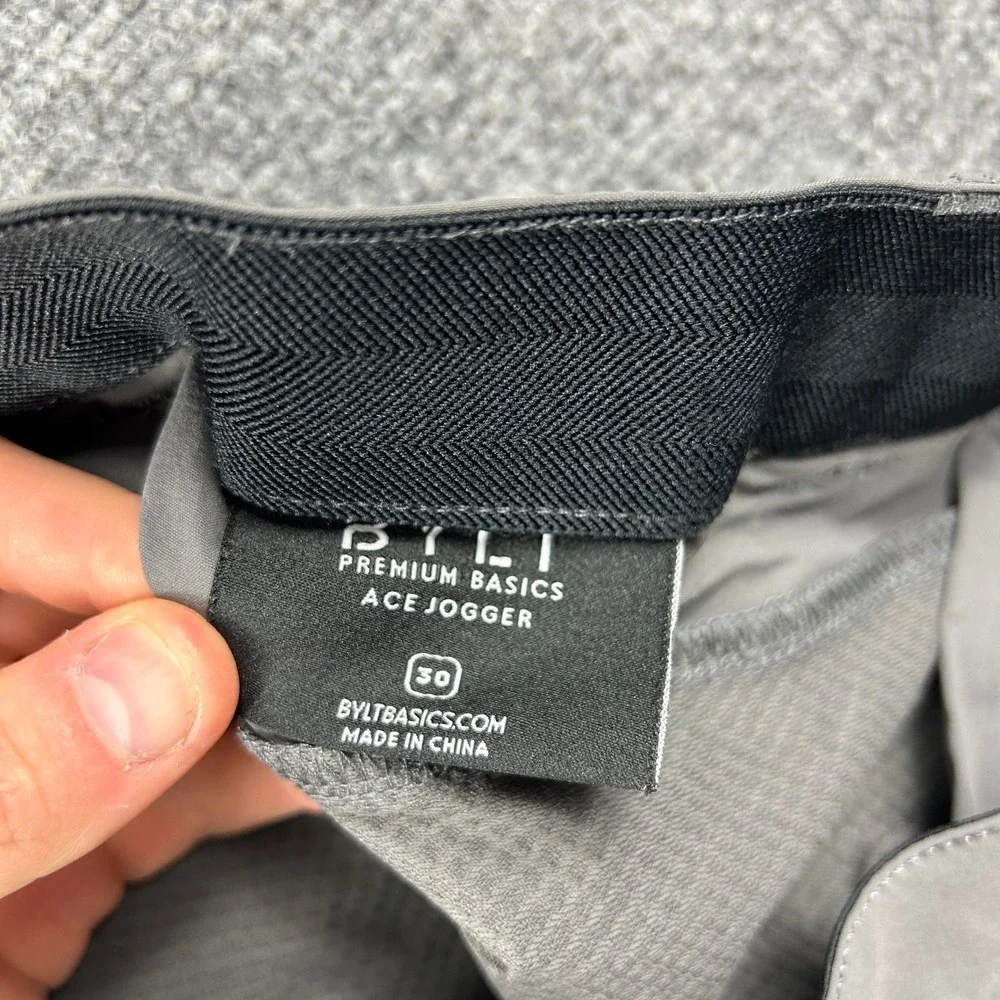 BYLT Ace Jogger Mens 30‎ Gray Premium Basics Athletic Performance Pants Active